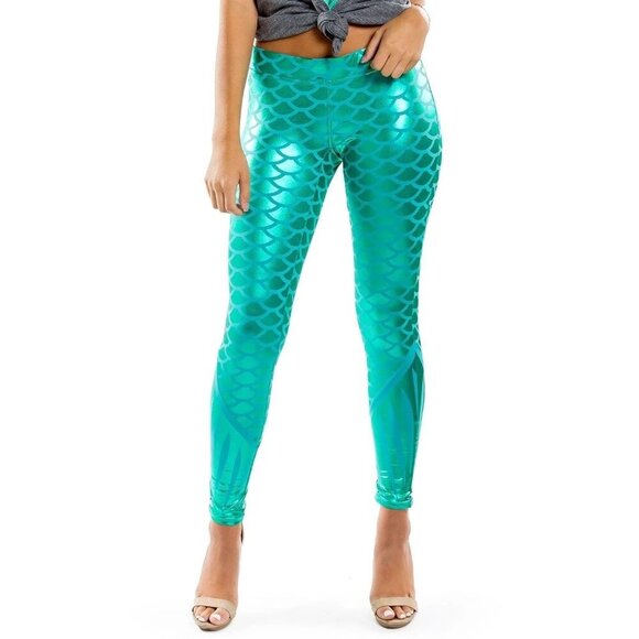 Tipsy Elves Mermaid Metallic Leggings - Picture 1 of 6